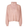Lusia Knit T-neck Zip - Cafe Creme-0