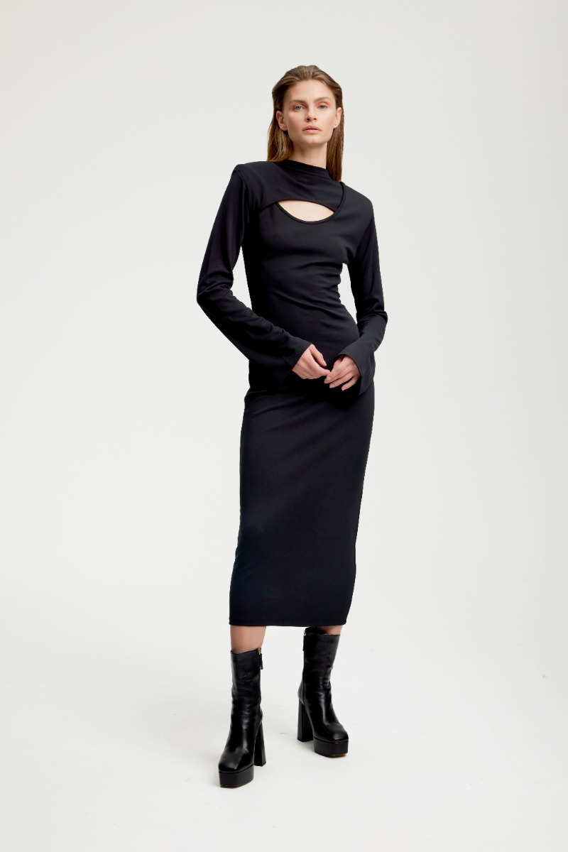 Anka Long dress - Black-0