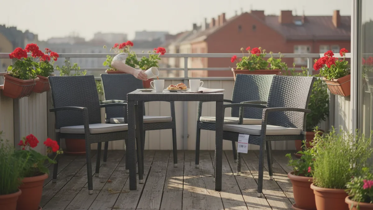 Billigt hit til balkon og terrasse: havesæt til 4 personer for under 2000 kroner