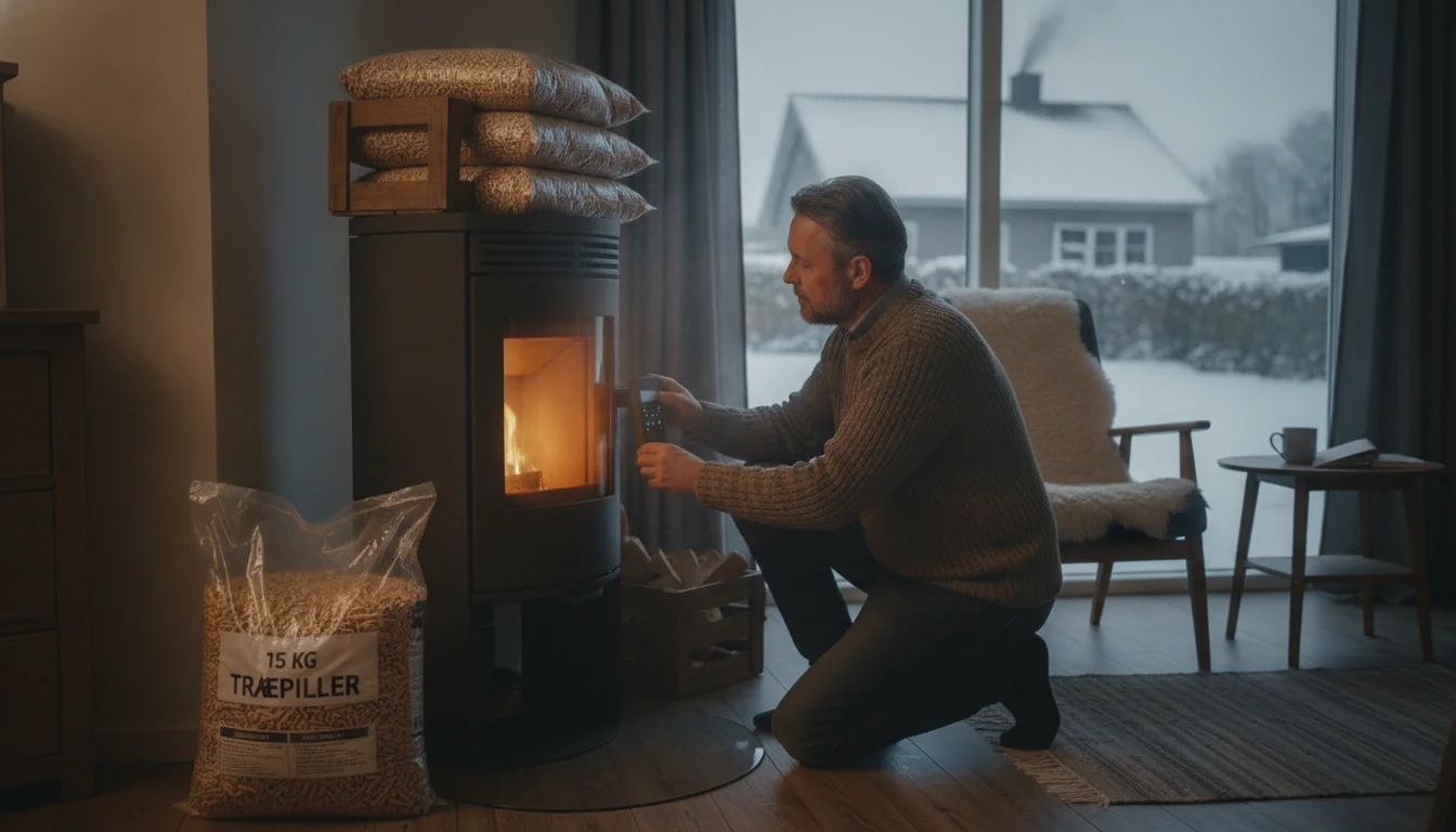 Hvor længe holder en pose 15 kg træpiller? Her er svaret for hver type pilleovn