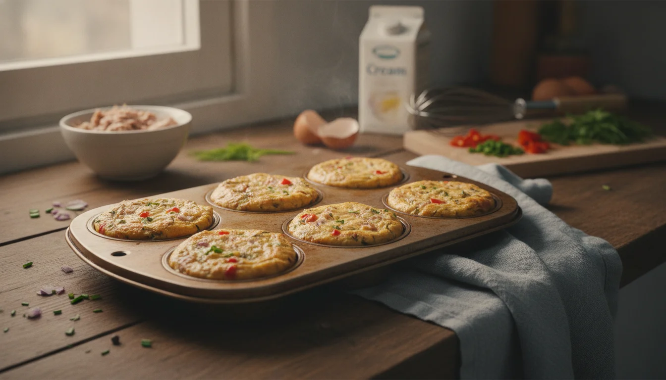 Har du en muffinform? Bag salte mini fланky med tun på 40 minutter