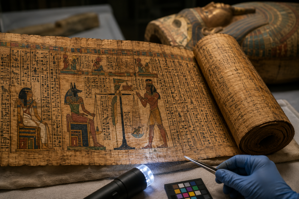 En 2.000 år gammel papyrusrulle fundet ved Sakkara overrasker egyptologer