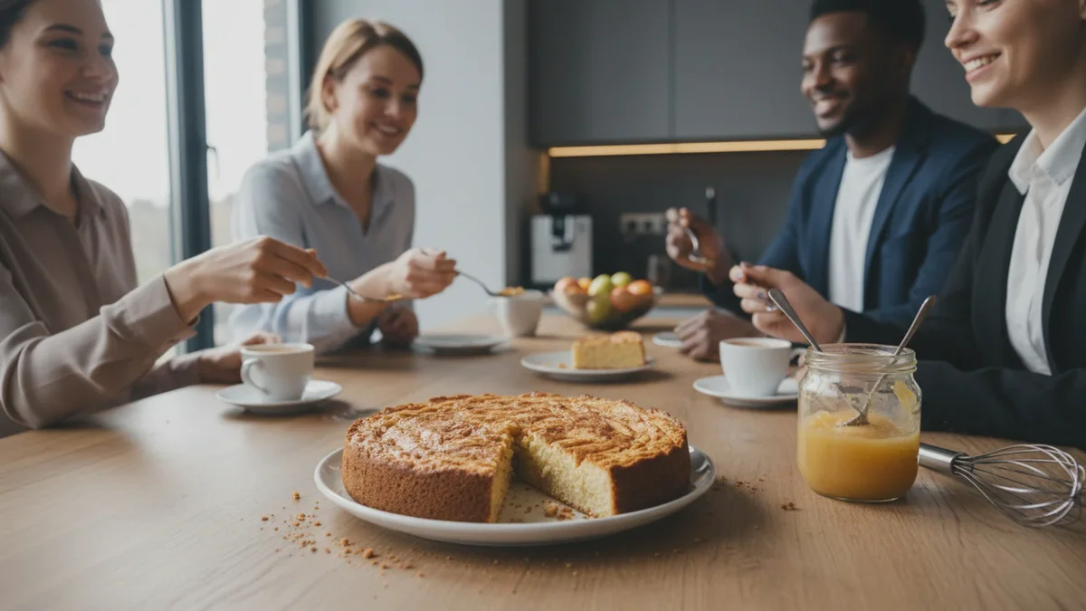 Denne enkle kage med æblemos forsvinder på kontoret på få minutter