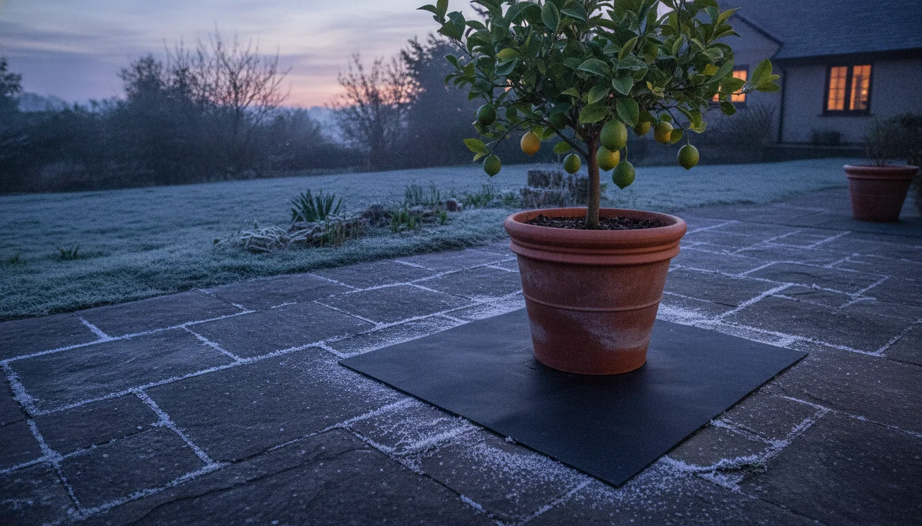 Dette smarte trick med et underlag beskytter citron i potte mod forårsfrost