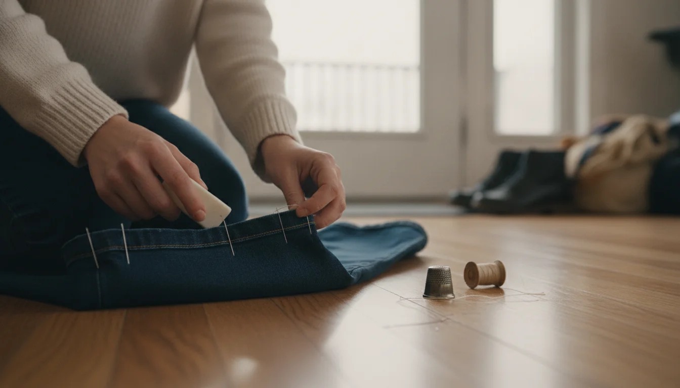 Smart trick fra mormors tid: sådan får du en perfekt buksekant uden symaskine