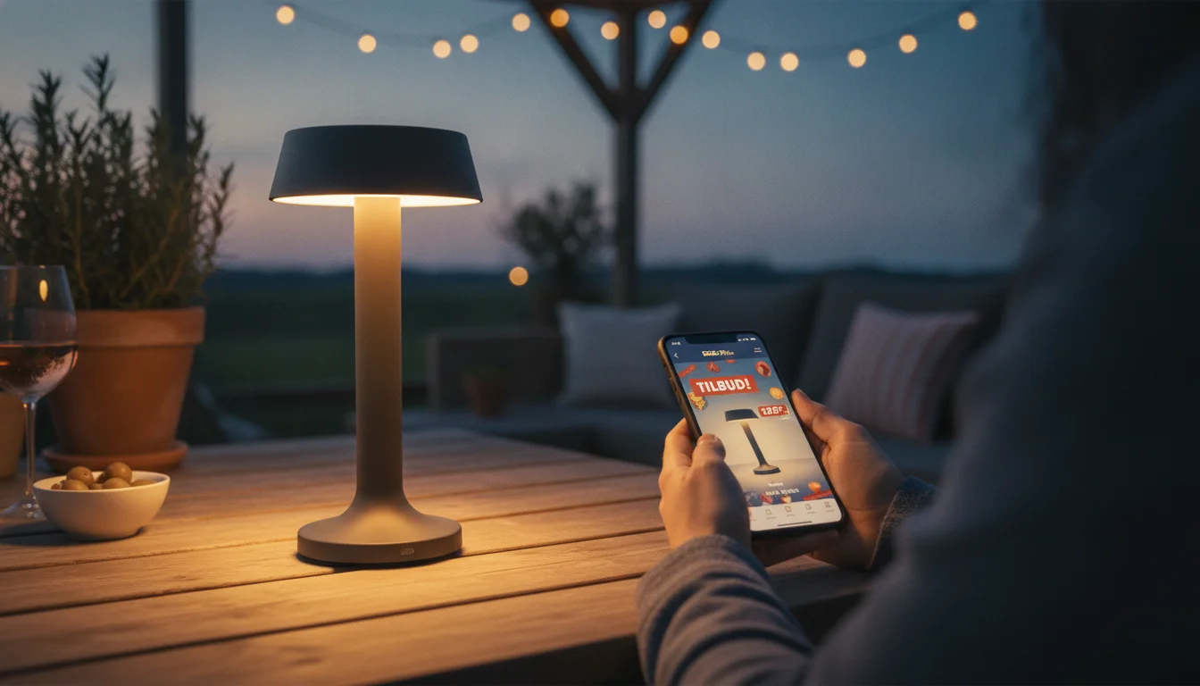 Tilbud i Lidl: Trådløs udendørs LED bordlampe er et rent kup med appen Lidl Plus